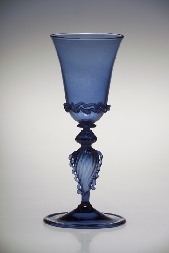 Venetian Style Copper Blue Glass