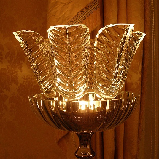 Candelabra Lamp, cut crystal