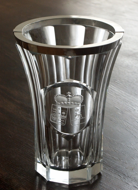 Vase with sterling silver rim