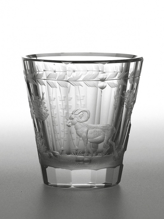 Engraved glass - mouflon