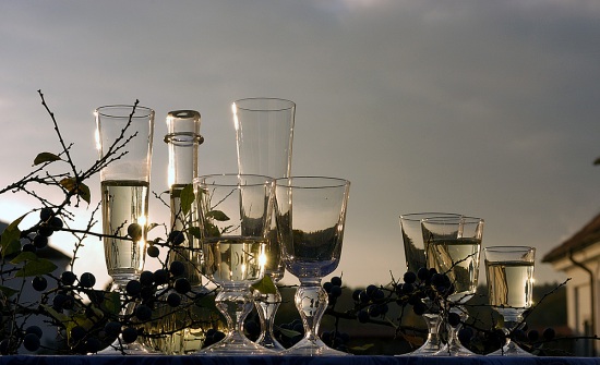 Hotshaped and mouth blown garden glasses