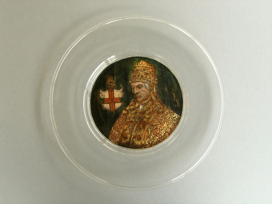 Reverse painted plate from the Museum of Decorative Arts from Prague